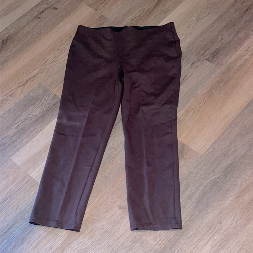 JM collection brown pants elastic waist PXL